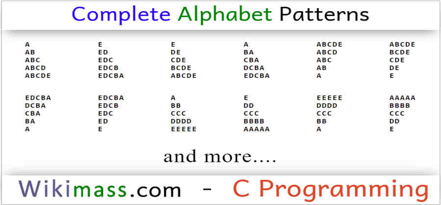 C Alphabet Patterns Program 7330