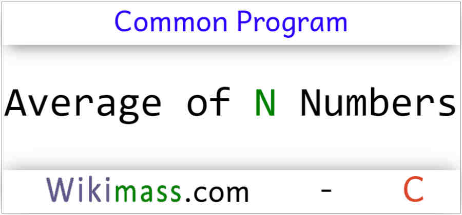 C Program To Find Average Of Numbers