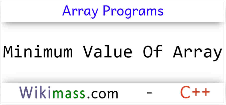 c-program-to-find-minimum-value-of-an-array