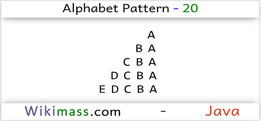 Java Alphabet Pattern 20