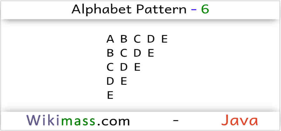 java-alphabet-pattern-6