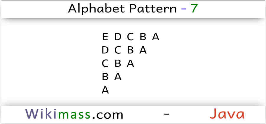 java-alphabet-pattern-7