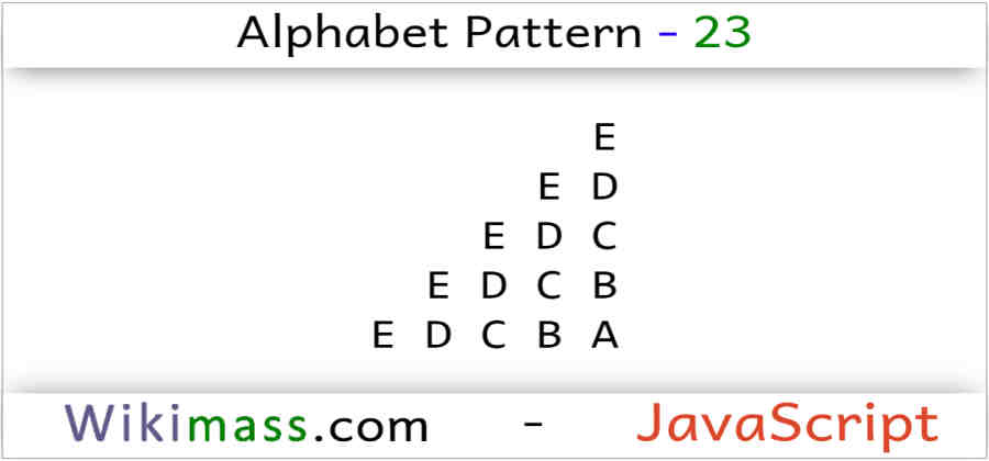 JavaScript Alphabet Pattern 23