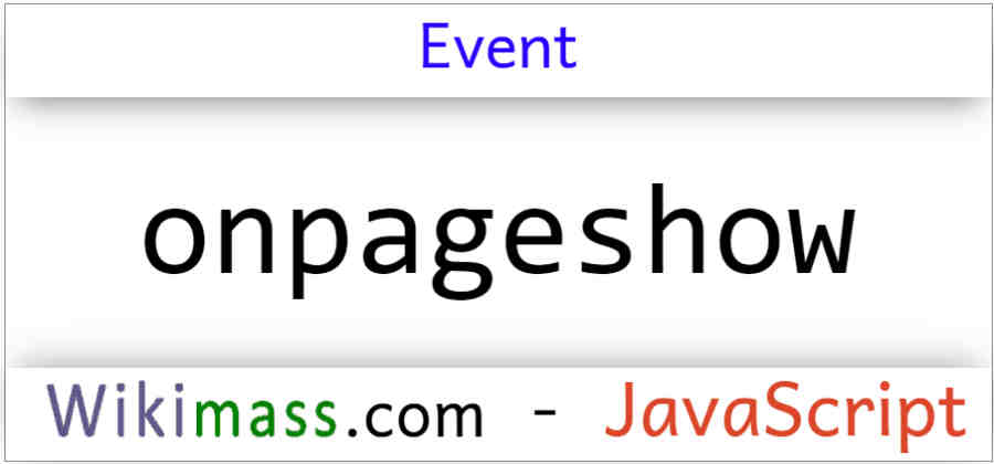 What Is Pageshow Event In Javascript